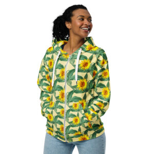 Zip Up Flower Hoodie – Eco-Friendly Recycled Fleece Streetwear